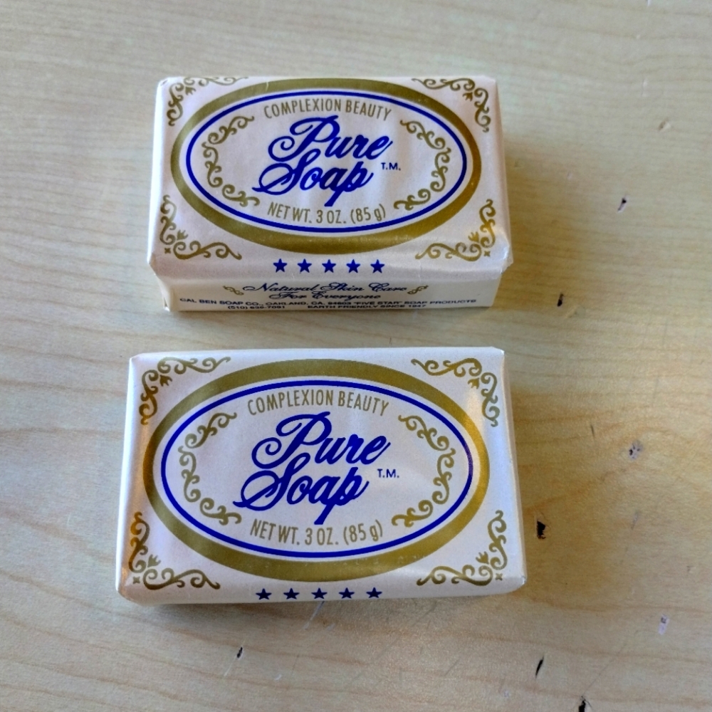2 x Cal Ben ⭐ 5 Star Pure Soap Acne Aging No Fillers Phosphates Deadstock 2 bars